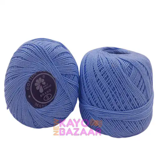 Cotton pearl no 5 saxe blue